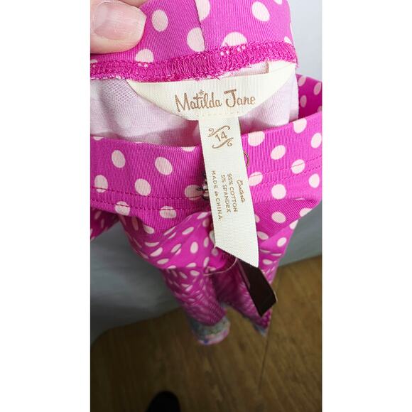 Matilda Jane Pink Pooka Dot  Kids Pants Size 14 New with Tags - Picture 3 of 12